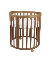 Waldin Oval Baby Collection Bed Crib  7 in 1 Art.297435 Vintage Koka ovāla daudzfunkcionāla gulta 7 vienā ar matraci