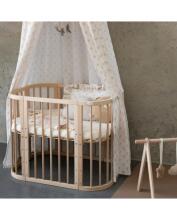 Waldin  Bed Crib  5 in 1 Art.297436 Natural Wood Koka  daudzfunkcionāla gulta 5 vienā ar matraci