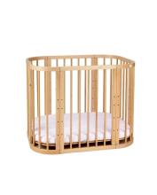 Waldin  Bed Crib  5 in 1 Art.297436 Natural Wood Koka  daudzfunkcionāla gulta 5 vienā ar matraci