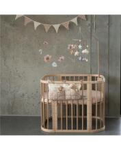 Waldin  Bed Crib  5 in 1 Art.297436 Natural Wood Koka  daudzfunkcionāla gulta 5 vienā ar matraci