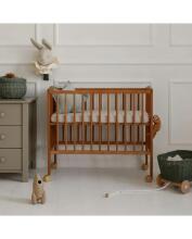 Waldin  Bedside Crib 2in1 Art.297437 Vintage Wooden 2-in-1 crib/cradle on wheels with a mattress