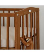 Waldin  Bedside Crib 2in1 Art.297437 Vintage Wooden 2-in-1 crib/cradle on wheels with a mattress