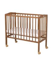 Waldin  Bedside Crib 2in1 Art.297437 Vintage Wooden 2-in-1 crib/cradle on wheels with a mattress