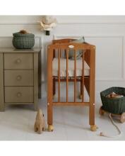 Waldin  Bedside Crib 2in1 Art.297437 Vintage Wooden 2-in-1 crib/cradle on wheels with a mattress