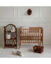 Waldin  Bedside Crib 2in1 Art.297437 Vintage Wooden 2-in-1 crib/cradle on wheels with a mattress