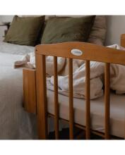 Waldin  Bedside Crib 2in1 Art.297437 Vintage Wooden 2-in-1 crib/cradle on wheels with a mattress