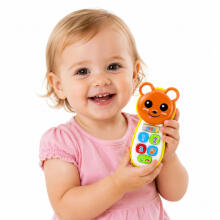 Interactive Baby Phone Teddy Bear with Mirror Rattle Lights Sounds