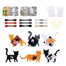 Creative Set of Sewing Plush Toys Felt Cats Plushies DIY 6 pcs.