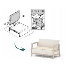 Dārza dīvāns divvietīgs Scandi Linea 2 Seater Sofa oļu pelēks/gaiši bēšs