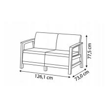 Dārza dīvāns divvietīgs Scandi Linea 2 Seater Sofa oļu pelēks/gaiši bēšs