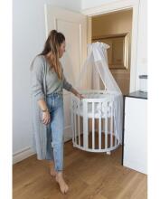 Waldin Oval Baby Collection Bed Crib  7 in 1 Art.297541 White Multifunctional wooden 7-in-1 transforming crib