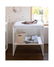 Waldin Oval Baby Collection Bed Crib  7 in 1 Art.297541 White Multifunctional wooden 7-in-1 transforming crib