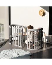 Waldin Oval Baby Collection Bed Crib  7 in 1 Art.297543 Grey  Koka ovāla daudzfunkcionāla gulta 7 vienā ar matraci