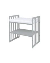 Waldin Oval Baby Collection Bed Crib  7 in 1 Art.297543 Grey  Koka ovāla daudzfunkcionāla gulta 7 vienā ar matraci