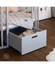 Waldin Oval Baby Collection Bed Crib  7 in 1 Art.297543 Grey  Koka ovāla daudzfunkcionāla gulta 7 vienā ar matraci