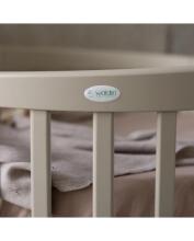 Waldin Oval Baby Collection Bed Crib  7 in 1 Art.297544 Olive Многофункциональная овальная деревянная кроватка-трансформер 7 в 1 с матрасом