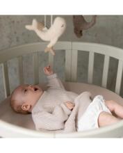 Waldin Oval Baby Collection Bed Crib  7 in 1 Art.297544 Olive Многофункциональная овальная деревянная кроватка-трансформер 7 в 1 с матрасом