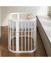 Waldin  Bed Crib  5 in 1 Art.297545 White Многофункциональная деревянная кроватка-трансформер 5 в 1 с матрасом