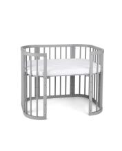 Waldin  Bed Crib  5 in 1 Art.297545 Grey Koka  daudzfunkcionāla gulta 5 vienā ar matraci