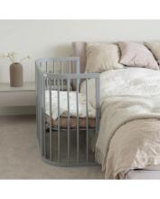 Waldin  Bed Crib  5 in 1 Art.297545 Grey Koka  daudzfunkcionāla gulta 5 vienā ar matraci