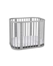 Waldin  Bed Crib  5 in 1 Art.297545 Grey Koka  daudzfunkcionāla gulta 5 vienā ar matraci
