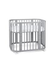 Waldin  Bed Crib  5 in 1 Art.297545 Grey Koka  daudzfunkcionāla gulta 5 vienā ar matraci