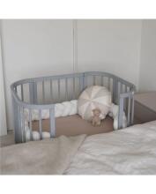 Waldin  Bed Crib  5 in 1 Art.297545 Grey Koka  daudzfunkcionāla gulta 5 vienā ar matraci