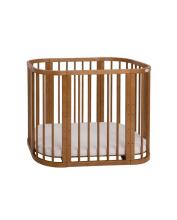 Waldin  Bed Crib  5 in 1 Art.297547 Vintage Koka  daudzfunkcionāla gulta 5 vienā ar matraci