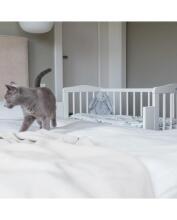 Waldin  Bedside Crib 2in1 Art.297550 White Деревянная кроватка-колыбелька 2 в 1 с матрасом на колёсиках
