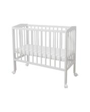 Waldin  Bedside Crib 2in1 Art.297550 White Деревянная кроватка-колыбелька 2 в 1 с матрасом на колёсиках