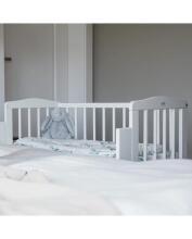 Waldin  Bedside Crib 2in1 Art.297550 White Деревянная кроватка-колыбелька 2 в 1 с матрасом на колёсиках