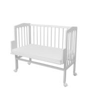 Waldin  Bedside Crib 2in1 Art.297550 White Деревянная кроватка-колыбелька 2 в 1 с матрасом на колёсиках