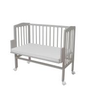 Waldin  Bedside Crib 2in1 Art.297551 Grey Koka 2-in-1 bērnu gultiņa/šūpulis uz riteņiem ar matraci