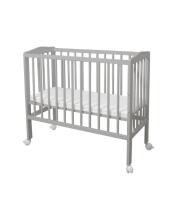 Waldin  Bedside Crib 2in1 Art.297551 Grey Koka 2-in-1 bērnu gultiņa/šūpulis uz riteņiem ar matraci