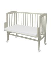 Waldin  Bedside Crib 2in1 Art.297552 Olive Koka 2-in-1 bērnu gultiņa/šūpulis uz riteņiem ar matraci