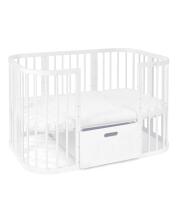 Waldin  Drawer 7 in 1 Collection Art.297555 White The storage drawer is compatible with both the classic 7-in-1 crib and the oval 7-in-1 crib.