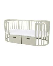 Waldin  Drawer 7 in 1 Collection Art.297557 Olive выдвижной ящик совместим как с классической кроваткой 7-в-1, так и с овальной кроваткой 7-в-1.
