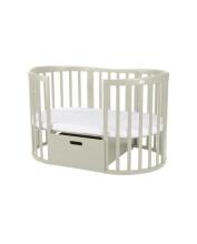 Waldin  Drawer 7 in 1 Collection Art.297557 Olive выдвижной ящик совместим как с классической кроваткой 7-в-1, так и с овальной кроваткой 7-в-1.