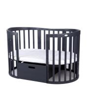Waldin  Drawer 7 in 1 Collection Art.297558 Graphite The storage drawer is compatible with both the classic 7-in-1 crib and the oval 7-in-1 crib.