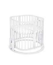Waldin  Mattress Coconut Oval Crib Small Art.297569 foam mattress with an eco-friendly coconut insert.