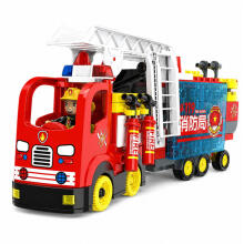 Foldable Fire Truck Blocks Firefighter Figures Lights Sounds 94 pcs.