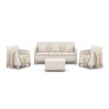 Dārza mēbeļu komplekts Scandi Forma 3 Seater Set oļu pelēks/gaiši bēšs