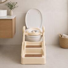 Bērnu tualetes poda vāks ar pakāpieniem un rokturiem ECOTOYS