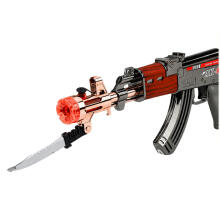 AK47 Šautene Ar Akumulatoru Darbināms Ieroču Rekvizīts Nazis Dūmu Efekts Gaismas Skaņas
