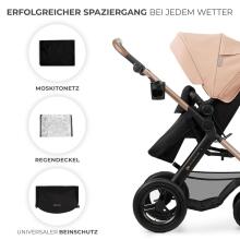 Kinderkraft Moov2 Air 4 in1 Art.297979 Beige 3-in-1 baby stroller with base Isofix