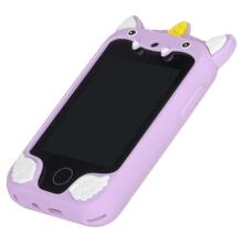 Ikonka Art.KX2715 Telefon smartfon dla dzieci aparat kamera karta 8GB fioletowy jednorożec