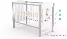 Elf Bed Zephyr Art.298041 White\Grey Wooden baby crib 120x60 cm