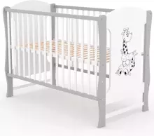 Elf Bed Zephyr Drawer Art.298057 White\Grey Wooden baby crib with a storage drawer (120x60 cm)
