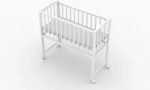 Elf Bed Mist Art.298059 White Детская деревянная кроватка/колыбелька на колёсиках 90x40см