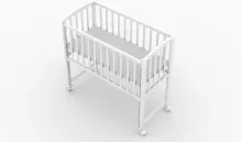 Elf Bed Mist Art.298060 Grey Wooden baby crib/cradle on wheels (90x40 cm)